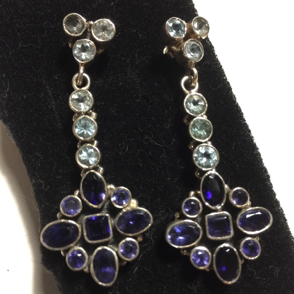 Blue Topaz & Tanzanite Earrings